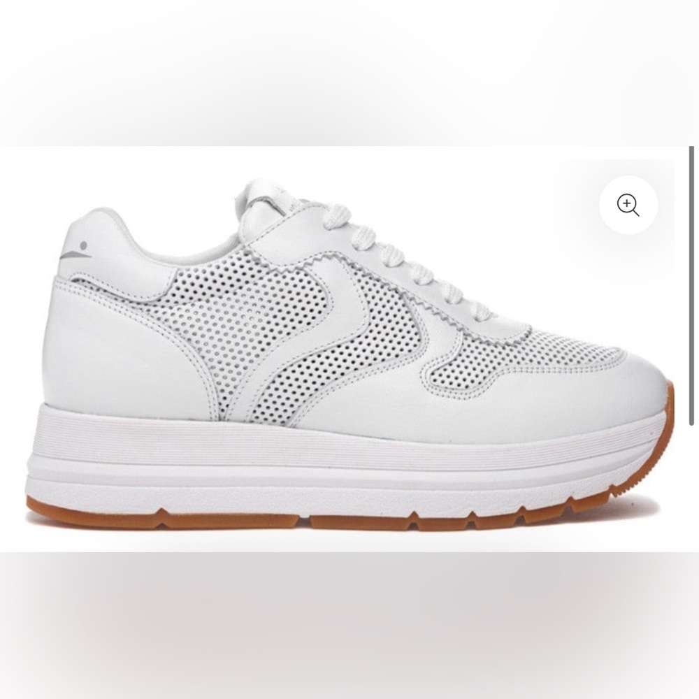 Voile Blanche Maran White Leather Platform Sneaker